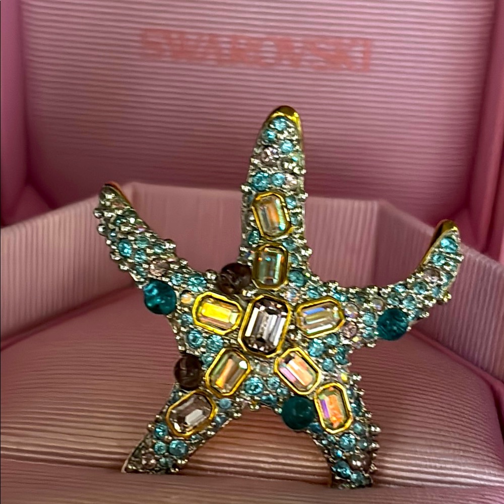 Swarovski Aurora Borealis Crystal  Starfish Brooch
